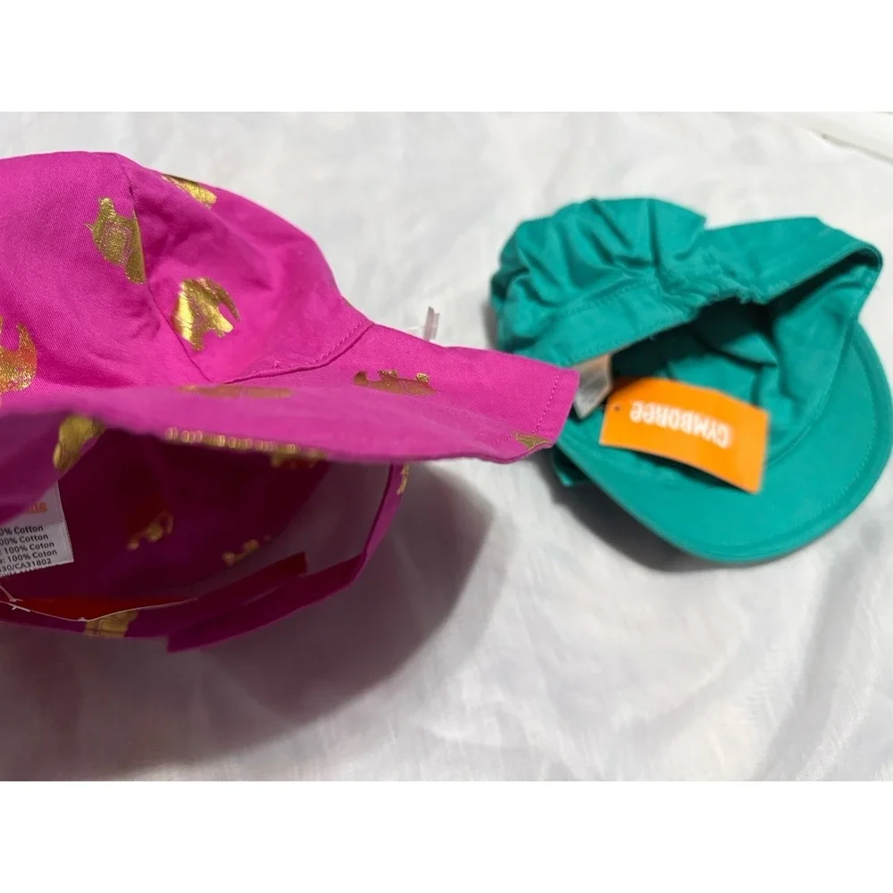 Lot of 2 Gymboree Girls Hat NWT 12-24 mo 2T 3T Teal Pink Elephants Baby Toddler